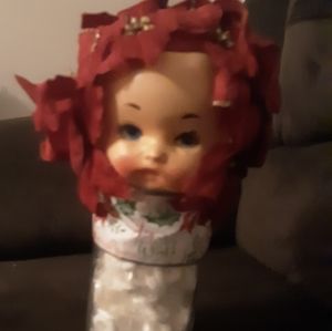 Peppermint Poinsettia Christmas Jar